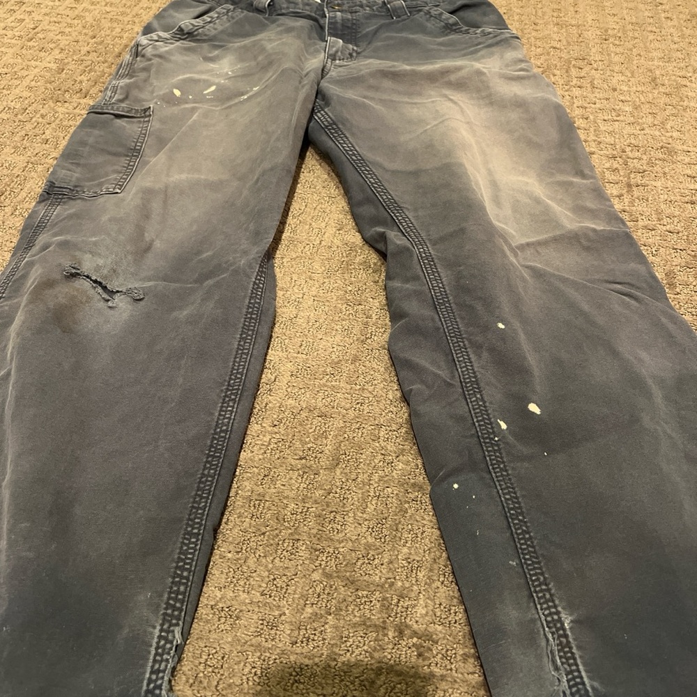 Carhartt gray pants bleached and distressed men’s awesome shape